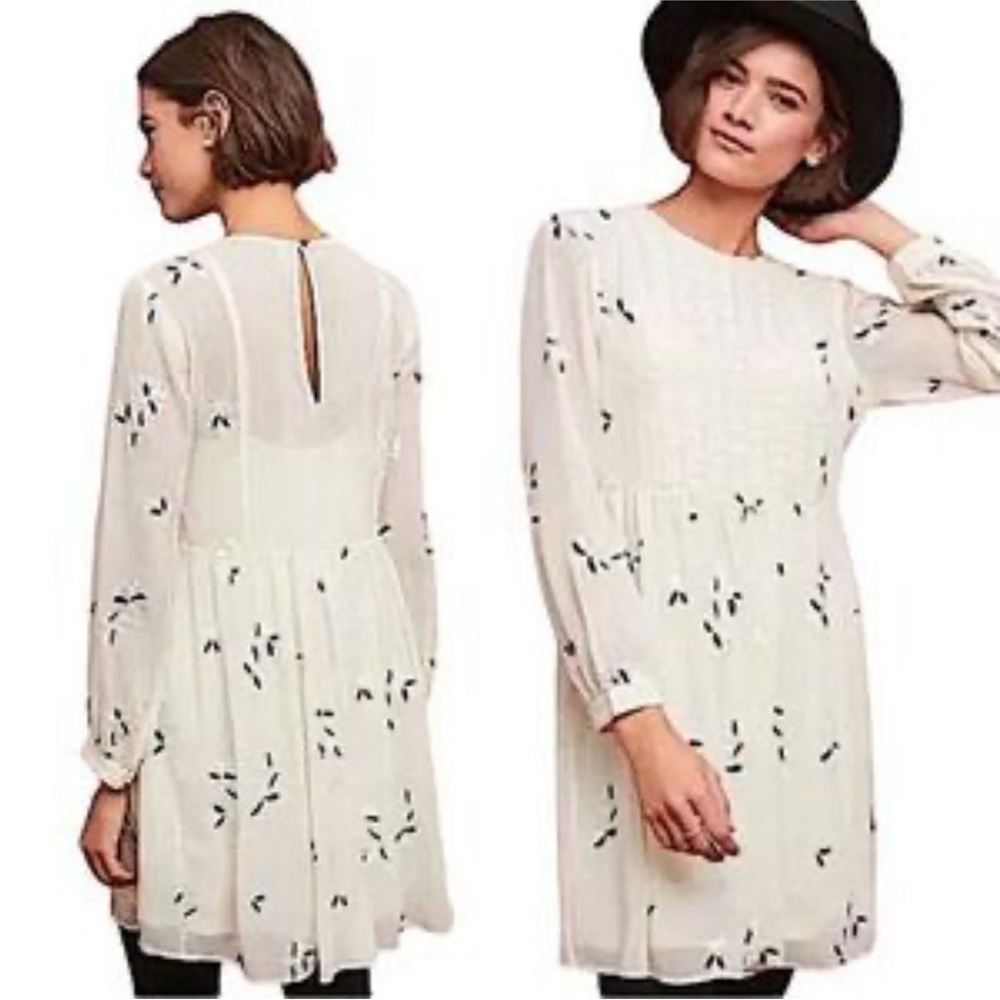 Anthropologie White and Black Dress
